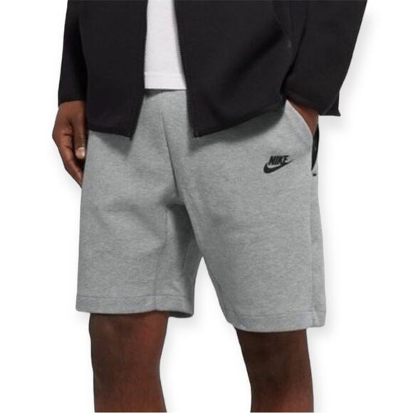 Nike Men’s Gray Grey Mélange Cotton-Blend Jersey Drawstring Shorts Size Small